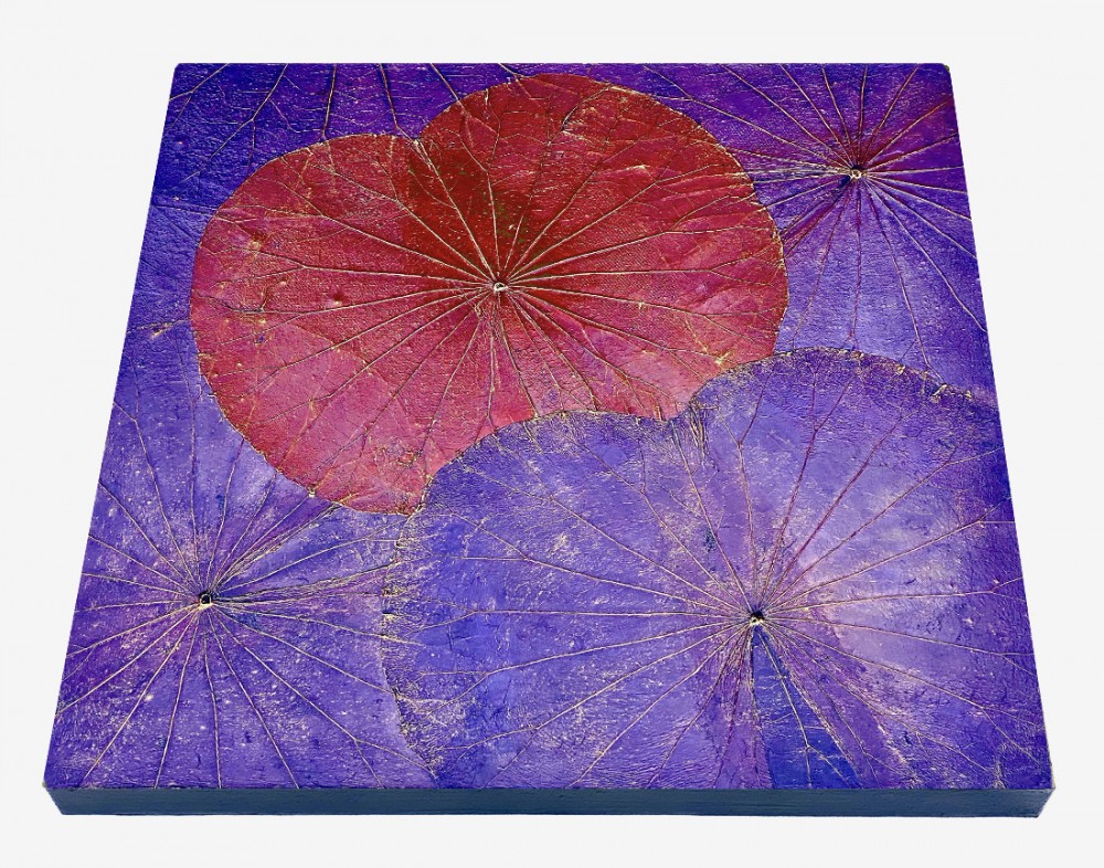 Wanddekor Lotus, lila - ca. 48x48x4 cm